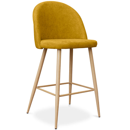 Fabric Upholstered Stool - Scandinavian Design - 66cm - Evelyne