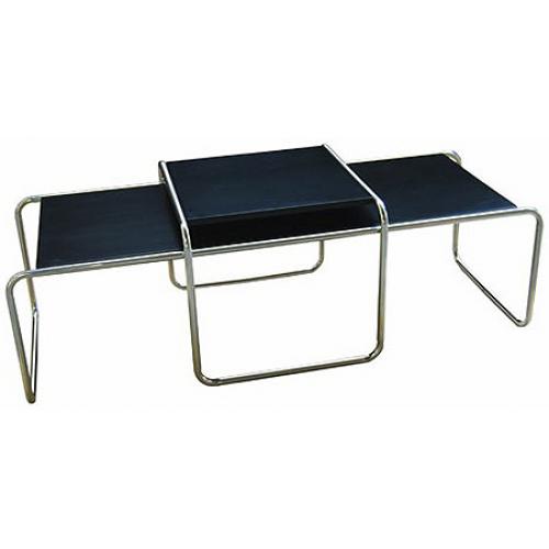 Pack de 2 tables basses empilables - bois et acier - Lacky