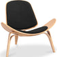 Fauteuil lounge CW07, design bohème balinais, en cachemire, avec design scandinave et pieds en bois