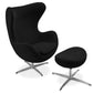 Fauteuil avec repose-pieds design en forme d'œuf - Revêtement en tissu - Brave
