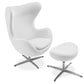 Fauteuil avec repose-pieds design en forme d'œuf - Revêtement en tissu - Brave