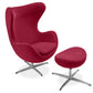 Fauteuil avec repose-pieds design en forme d'œuf - Revêtement en tissu - Brave