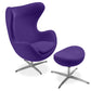 Fauteuil avec repose-pieds design en forme d'œuf - Revêtement en tissu - Brave