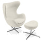 Fauteuil avec repose-pieds design en forme d'œuf - Revêtement en tissu - Brave