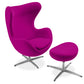 Fauteuil avec repose-pieds design en forme d'œuf - Revêtement en tissu - Brave