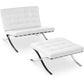 Designer armchair with footrest - Leather upholstery - Town
