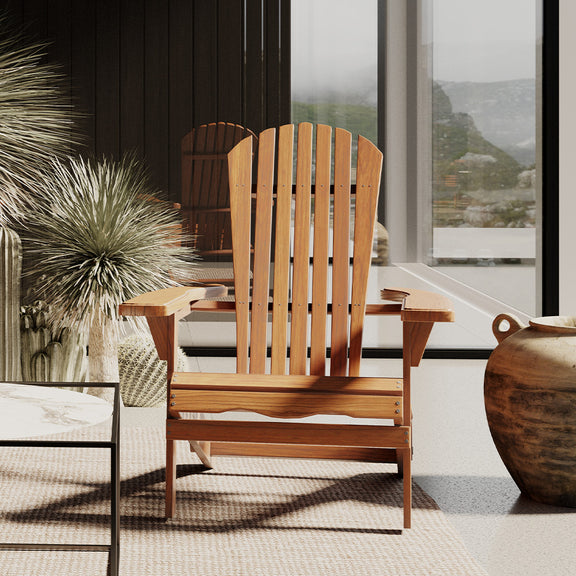 Wooden Outdoor Chair with Armrests - Adirondack Garden Chair - Adirondack - gallery 2