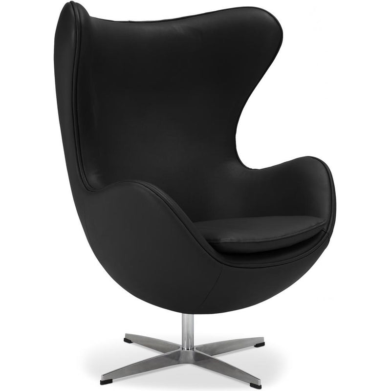 Fauteuil avec accoudoirs - Revêtement en cuir - Design en forme d'œuf - Brave