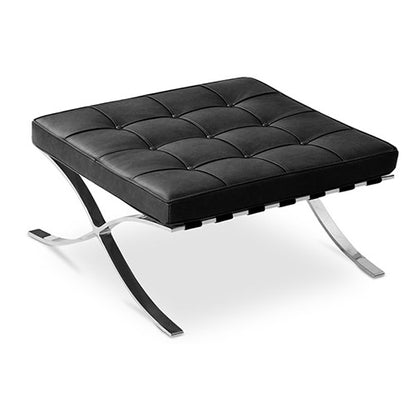 Upholstered faux leather footrest - Town