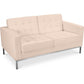 Konel Designer Sofa 2 Seater Premium Leather With Stainless Steel Legs And Wooden Frame
