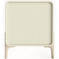 Modern Scandi nightstand covered in faux leather with 3 drawers and natural wood legs - Bennis - gallery 9