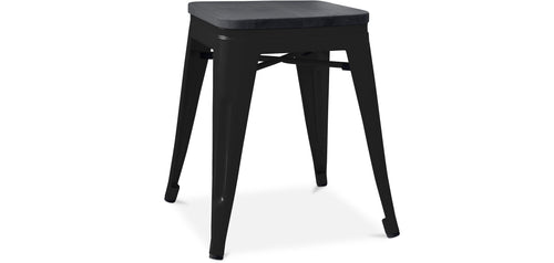 Tabouret Design Industriel - Bois & Acier - 46cm - Stylix
