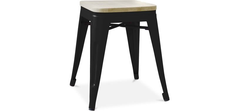 Industrieller Design-Hocker - Holz & Metall - 45cm - Stylix