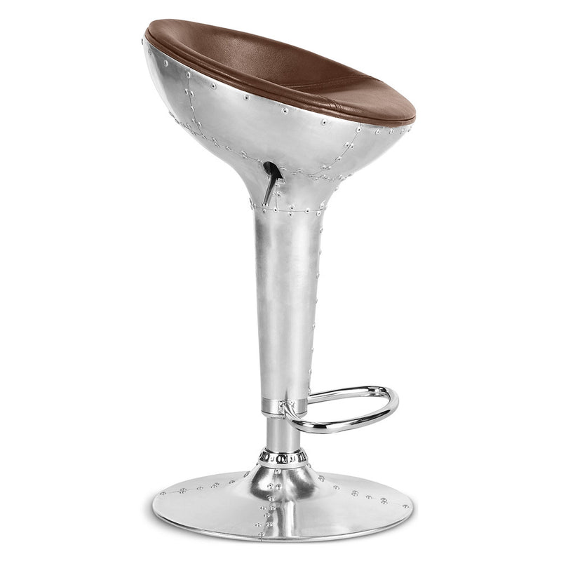 Okrągły metalowy stołek - w stylu lotniczym - 70 cm - Aviator