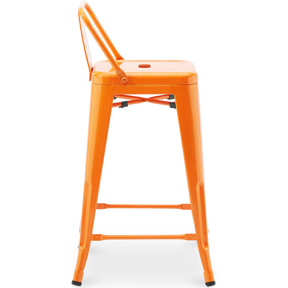 Bar Stool with Backrest - Industrial Design - 60cm - New Edition - Stylix - gallery 6