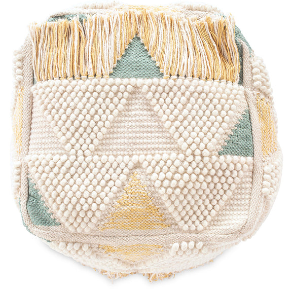 Pouffe Boho , Square in Cotton and wool - Jacqueline Bali - gallery 5