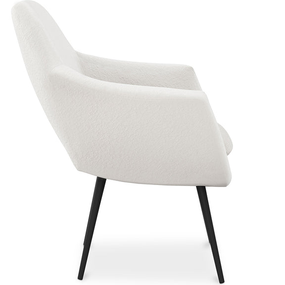 Armchair with Armrests - Upholstered in Boucle Fabric - Eila - gallery 5