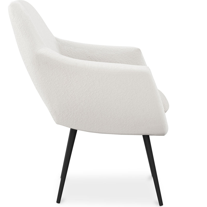 Armchair with Armrests - Upholstered in Boucle Fabric - Eila - gallery 5