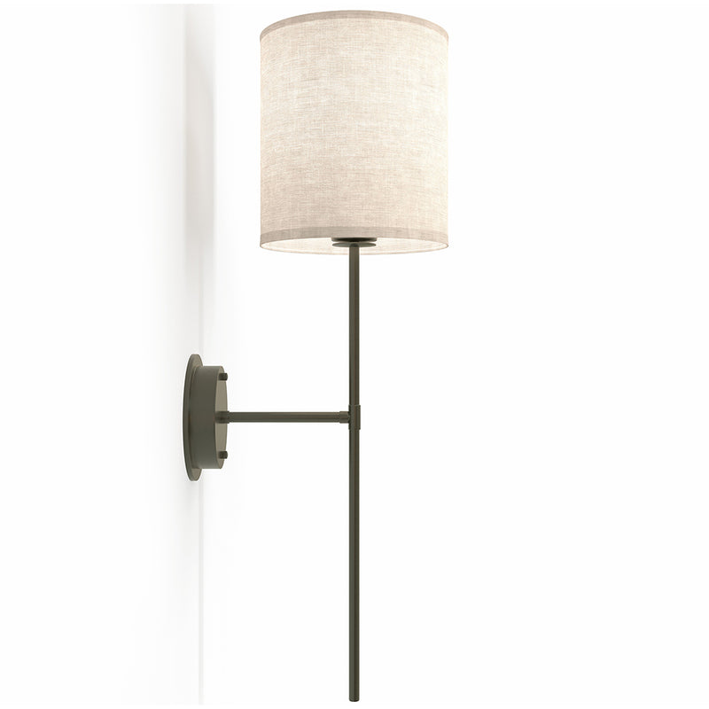 Lamp Wall Light - Black with Fabric Shade - Dena - gallery 4