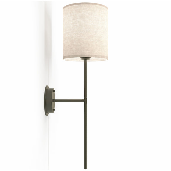 Lamp Wall Light - Black with Fabric Shade - Dena - gallery 4