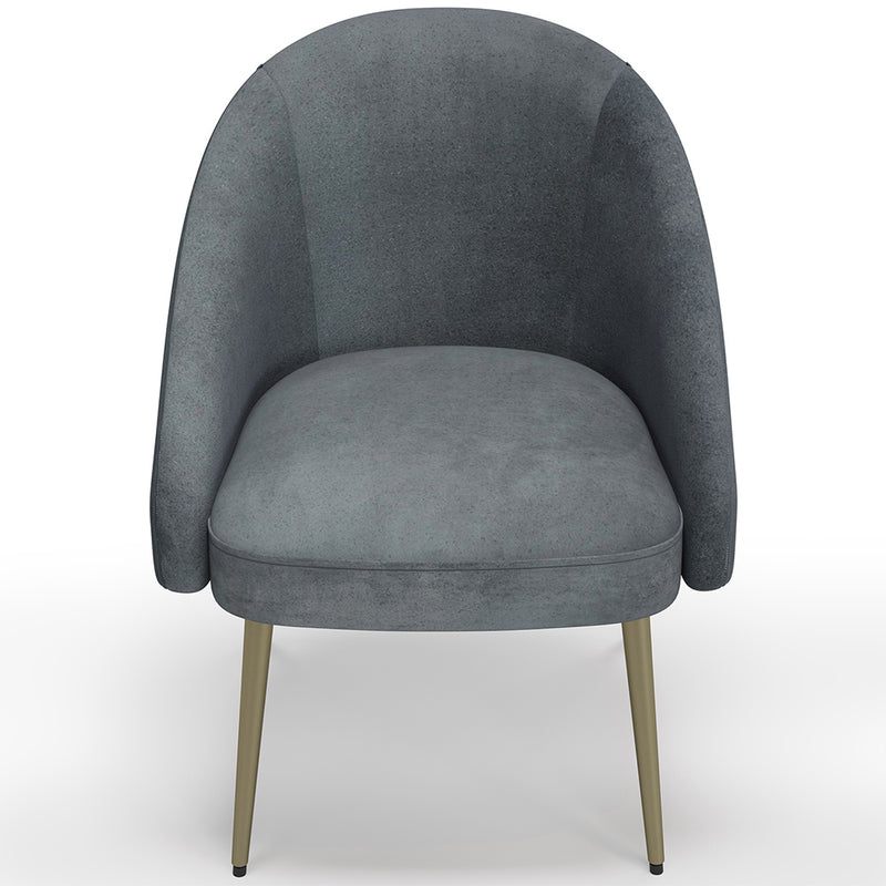 Fauteuil design - Revêtu de velours - Pied dorée - Wasda