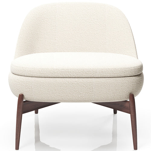 Curved Scandinavian Design Upholstered Armchair - Larseen