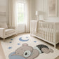 Large Kids Sleeping Bear Design Carpet - Blue and Grey (290x200 cm) - Hercai - gallery 1