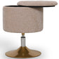 Stool With Storage Upholstered In Chenille - Tony