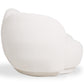 Curved Sofa Upholstered In White Bouclé – Modern And Elegant Design - Sorela