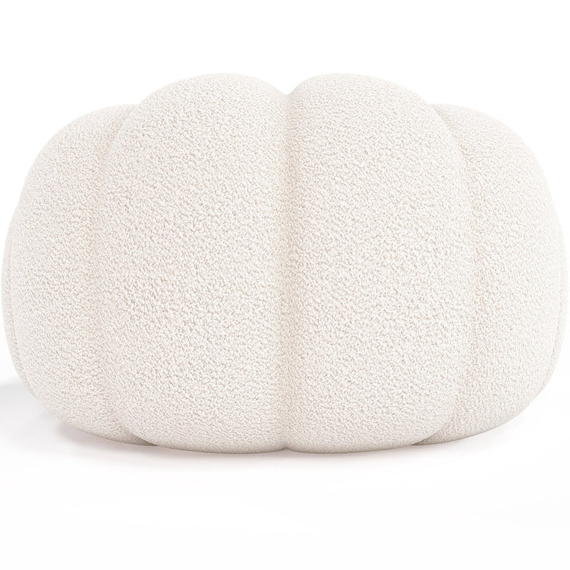 Upholstered Armchair with Ottoman - White Boucle - Rubi - gallery 5