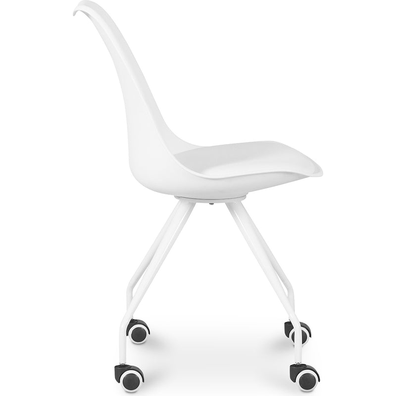 Office Chair with Wheels - White Desk Chair - Yemy