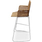 Sgabello da bar design Boho Bali in rattan sintetico 75cm - Tale
