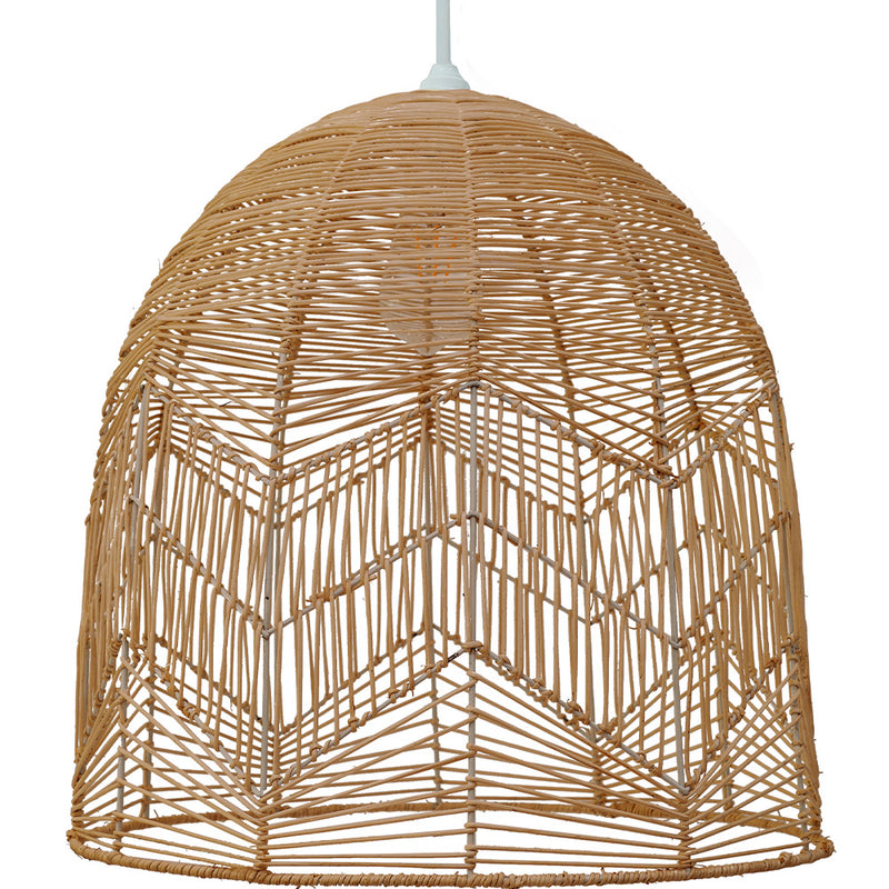 Lampada a sospensione dal design boho balinese in rattan naturale - Bu