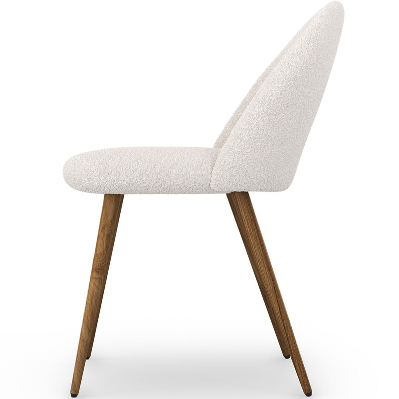 Dining Chair - Upholstered in Bouclé Fabric - Scandinavian - Evelyne