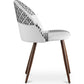 Dining Chair - Upholstered in Black and White Patchwork - Evelyne