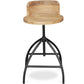 Taboret Design Industrialny - Retro - Drewno i Metal - Onawa