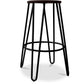 Round Stool - Industrial Design - Wood and Metal - 74cm - Hairpin Legs