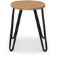 Okrągły stołek barowy - industrialny design - drewno i stal - 44cm - Hairpin