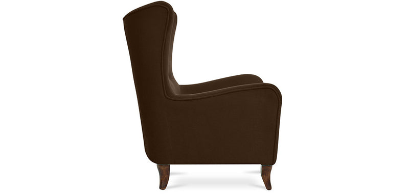 Cadeirão de design vintage Katrine com capitoné - Tecido