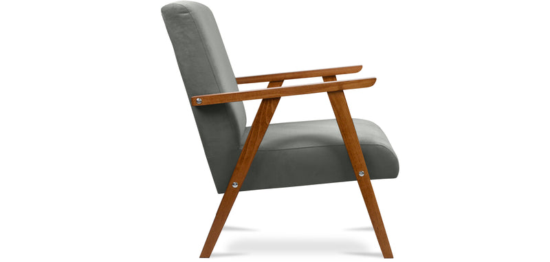 Fauteuil en bois avec accoudoirs - Revêtu de tissu - Odí