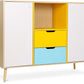 Buffet en Bois - Design Multicolore - Style Scandinave - Grap