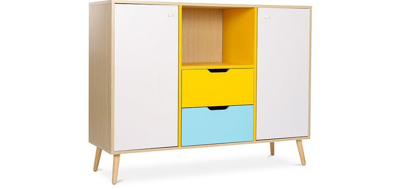 Buffet en Bois - Design Multicolore - Style Scandinave - Grap