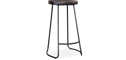 Taboret barowy - Design industrialny - Drewno i metal - 76 cm - Aiyana