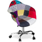Chaise de bureau avec accoudoirs - Chaise de bureau à roulettes - Tapissée en patchwork - Ray