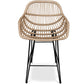 Taboret barowy z podłokietnikami - Styl Boho Bali - 65cm - Many