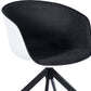 Upholstered Office Chair with Armrests - Black and White Desk Chair - Jodie - gallery 8