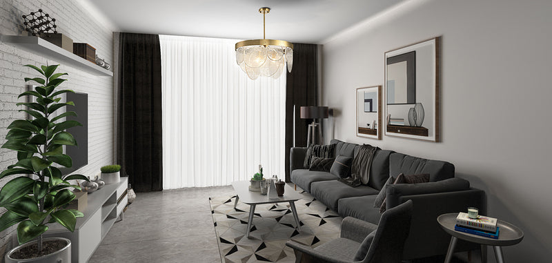 Lampe de plafond à disques en cristal - Lampe suspendue design - Luna