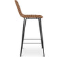 Taboret barowy z rattanu z oparciem - Boho Bali Design - 75cm - Catori