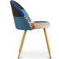 Chaise de salle à manger tapissée en patchwork - Style scandinave - Evelyne