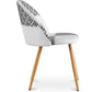 Chaise de salle à manger - tapissée en patchwork noir et blanc - Evelyne